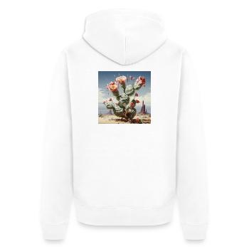 Cactus Blossom Desert Magic - Unisex Premium Organic Zip Hoodie - white - Back - Thijin (182cm)