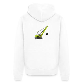 Grue à billes de démolition - Veste à capuche bio Premium Unisexe - blanc - Dos - Thijin (182cm)