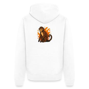 Spider Monkey in Flaming Aura - Unisex Premium Organic Zip Hoodie - white - Back - Thijin (182cm)