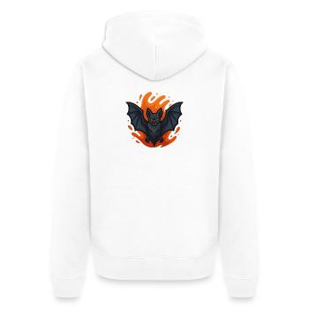 Vampirfledermaus Emblem - Unisex Premium Bio Zip Hoodie - Weiß - Hinten - Thijin (182cm)