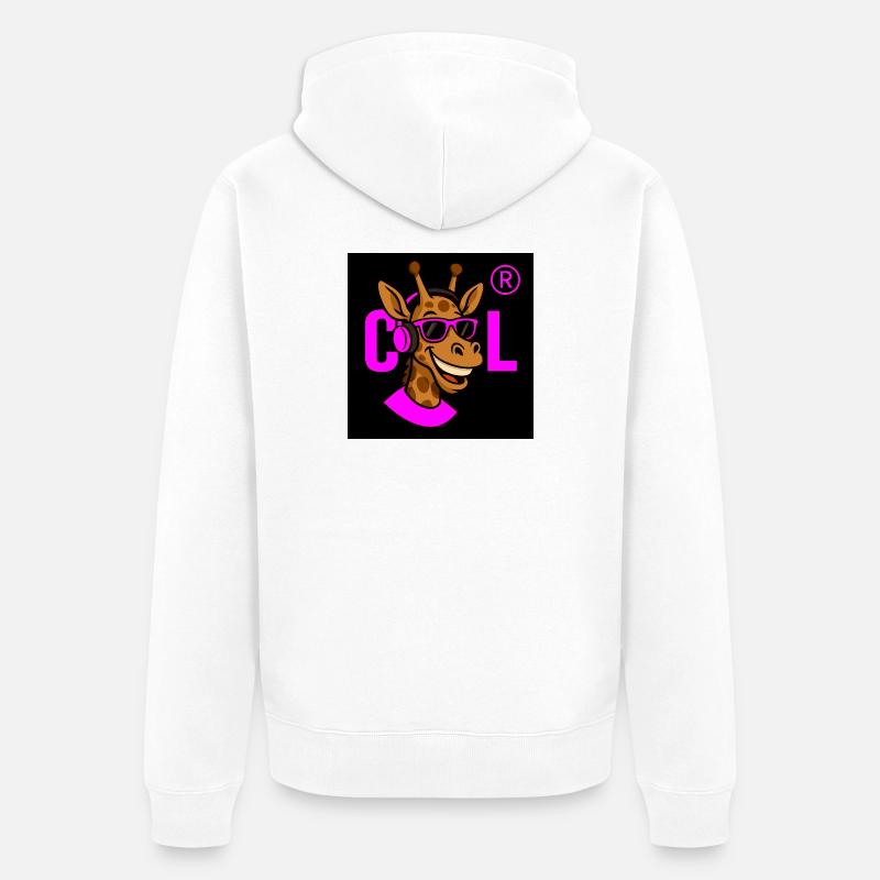 DJ girafe néon avec accessoires roses - Veste à capuche bio Premium Unisexe - blanc