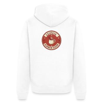Leipzig Gluhwein Saison - Unisex Premium Bio Zip Hoodie - Weiß - Hinten - Thijin (182cm)