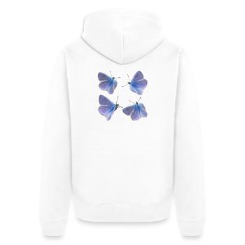 Quatre Blues - Veste à capuche bio Premium Unisexe - blanc - Dos - Thijin (182cm)
