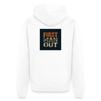 Premier homme à s’évader en montagne - Veste à capuche bio Premium Unisexe - blanc - Dos - Thijin (182cm)