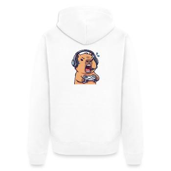 Capybara Gamer Énervé - T-shirt Humour Jeux Vidéo - Veste à capuche bio Premium Unisexe - blanc - Dos - Thijin (182cm)