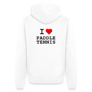 J’adore le paddle tennis - Veste à capuche bio Premium Unisexe - blanc - Dos - Thijin (182cm)