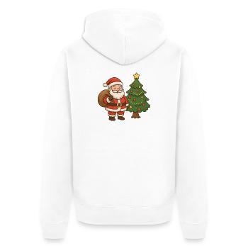 Père Noël avec illustration de sapin de Noël - Veste à capuche bio Premium Unisexe - blanc - Dos - Thijin (182cm)