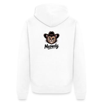 Miaousdy - T-shirt chat drôle - Veste à capuche bio Premium Unisexe - blanc - Dos - Thijin (182cm)