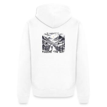 Nourrir le rat - Partir vers de nouvelles aventures - Veste à capuche bio Premium Unisexe - blanc - Dos - Thijin (182cm)