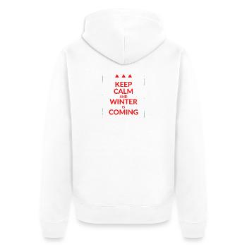 Keep Calm W is C - Unisex Premium Organic Zip Hoodie - white - Back - Thijin (182cm)