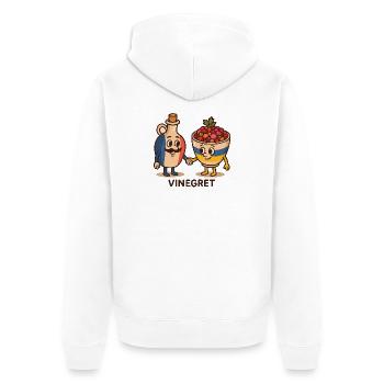 Vinegret Duo Cartoon-Motiv - Unisex Premium Bio Zip Hoodie - Weiß - Hinten - Thijin (182cm)