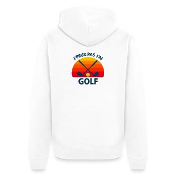 Golf bei Sonnenuntergang überquert - Unisex Premium Bio Zip Hoodie - Weiß - Hinten - Thijin (182cm)