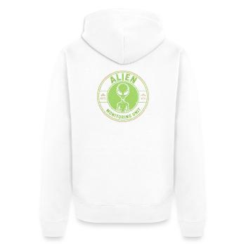 Alien Surveillance Unit Funny Myth - Unisex Premium Organic Zip Hoodie - white - Back - Thijin (182cm)
