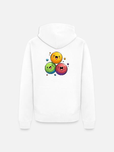 Bunte kugeln Cartoon - Unisex Premium Bio Zip Hoodie - Weiß