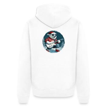 Ours polaire guitare de Noël Ours polaire - Veste à capuche bio Premium Unisexe - blanc - Dos - Thijin (182cm)