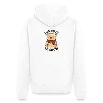 Niedlicher Eisbär – Too Cute to Snow - Unisex Premium Bio Zip Hoodie - Weiß - Hinten - Thijin (182cm)