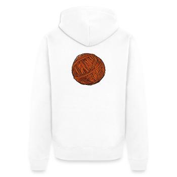 Orange Wollknäuel-Kunst - Unisex Premium Bio Zip Hoodie - Weiß - Hinten - Thijin (182cm)