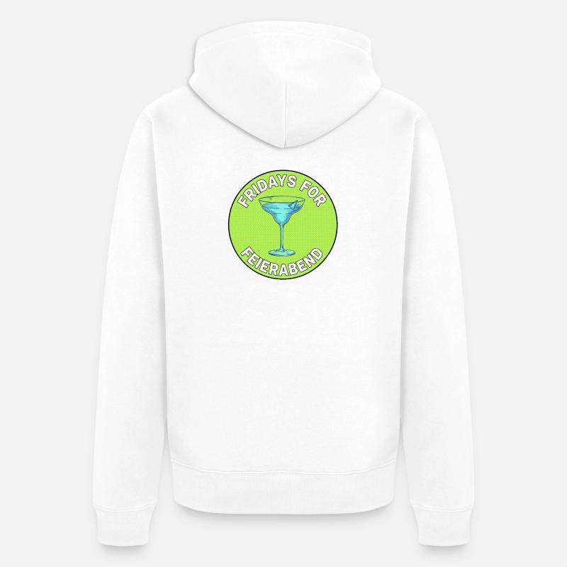 Cocktail des vendredis Feierabend - Veste à capuche bio Premium Unisexe - blanc