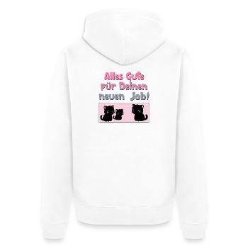ABSCHIED KOLLEGEN NEUER JOB - Unisex Premium Bio Zip Hoodie - Weiß - Hinten - Thijin (182cm)