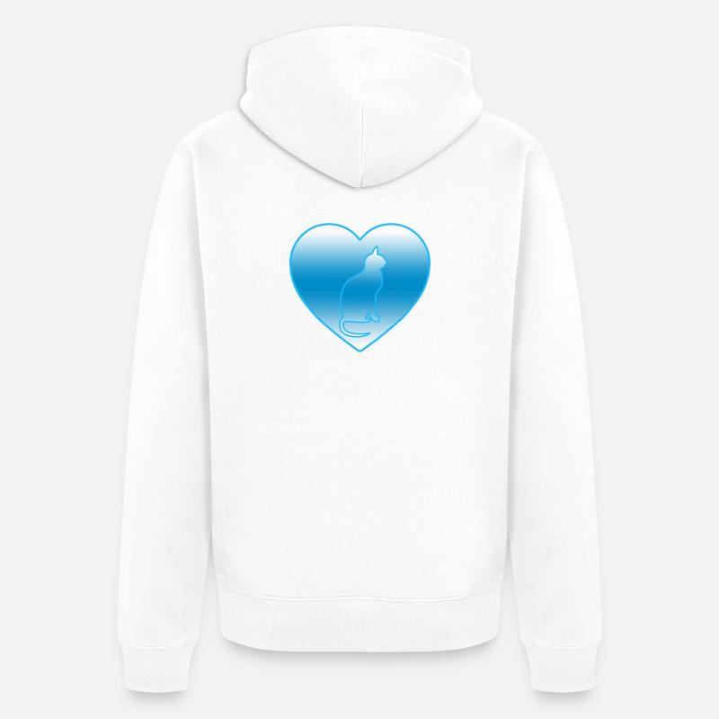 Chat - Veste à capuche bio Premium Unisexe - blanc