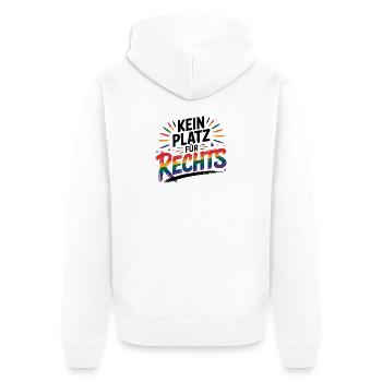 Pas de place pour la haine - Logo Cool Pride - Veste à capuche bio Premium Unisexe - blanc - Dos - Thijin (182cm)