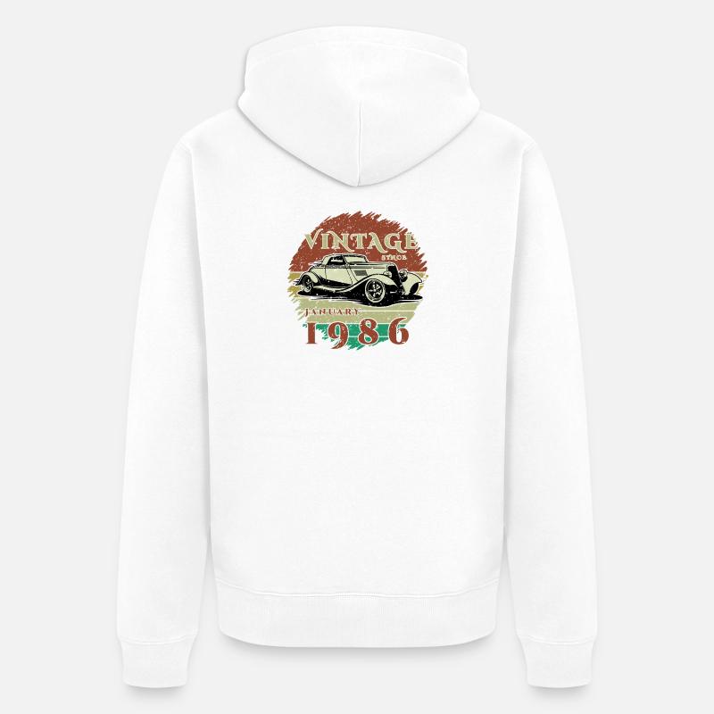 40e anniversaire - Classiques - Millésime depuis 01/1986 - Veste à capuche bio Premium Unisexe - blanc