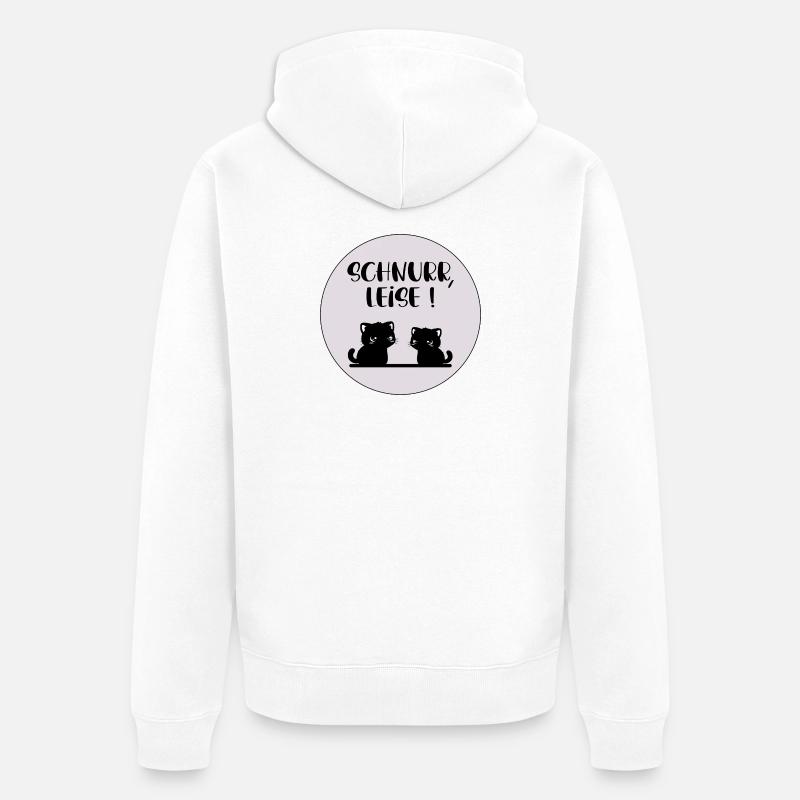 Les chats ronronnent doucement - Veste à capuche bio Premium Unisexe - blanc