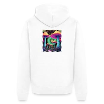 Psychedelic mushrooms in the mandala forest - Unisex Premium Organic Zip Hoodie - white - Back - Thijin (182cm)