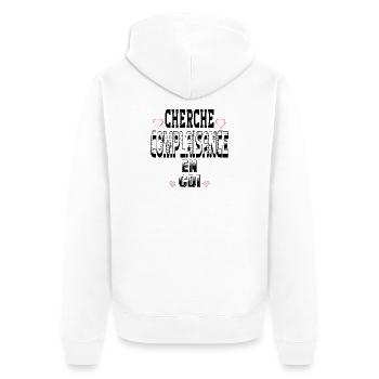 Cherche Complaisance en CDI - Veste à capuche bio Premium Unisexe - blanc - Dos - Thijin (182cm)