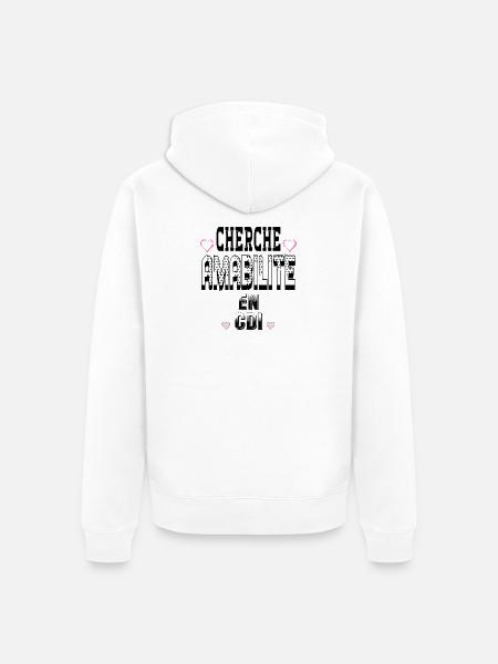 Cherche Amabilité en CDI - Veste à capuche bio Premium Unisexe - blanc