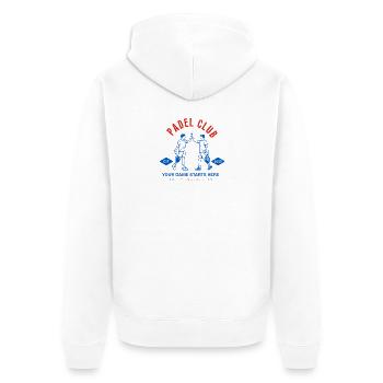 Padel Club Logo - Veste à capuche bio Premium Unisexe - blanc - Dos - Thijin (182cm)