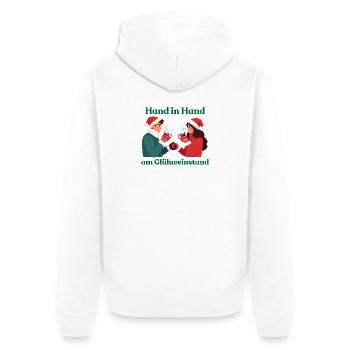 Hand in hand at the mulled wine stand Mulled wine couple - Unisex Premium Organic Zip Hoodie - white - Back - Thijin (182cm)