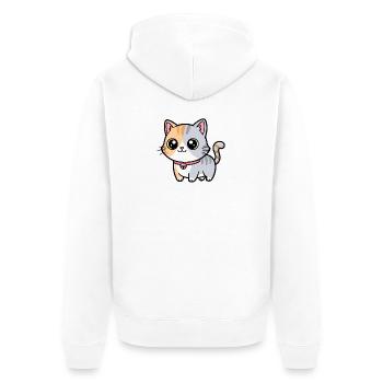 Charme de collier chaton calicot - Veste à capuche bio Premium Unisexe - blanc - Dos - Thijin (182cm)