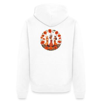 Poppy Circle Bauchtanz-Trio - Unisex Premium Bio Zip Hoodie - Weiß - Hinten - Thijin (182cm)