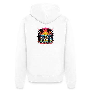Sunset penguins on the palm beach - Unisex Premium Organic Zip Hoodie - white - Back - Thijin (182cm)