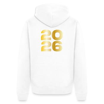 Cadeau vintage 2026 - Veste à capuche bio Premium Unisexe - blanc - Dos - Thijin (182cm)