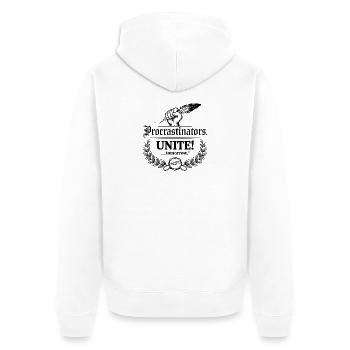 Les procrastinateurs s’unissent... Demain - Procrastique drôle - Veste à capuche bio Premium Unisexe - blanc - Dos - Thijin (182cm)
