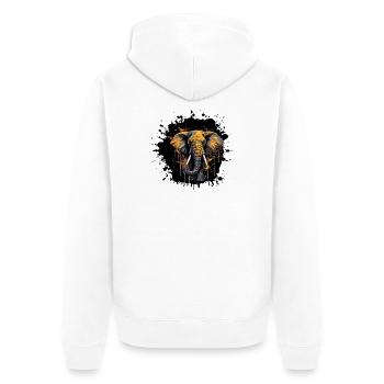 Elefant Splash - Unisex Premium Bio Zip Hoodie - Weiß - Hinten - Thijin (182cm)