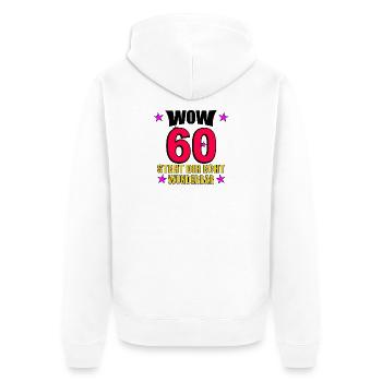 steht dir echt wunderbar - Unisex Premium Bio Zip Hoodie - Weiß - Hinten - Thijin (182cm)
