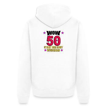 Steht Dir Echt Wunderbar - Unisex Premium Bio Zip Hoodie - Weiß - Hinten - Thijin (182cm)
