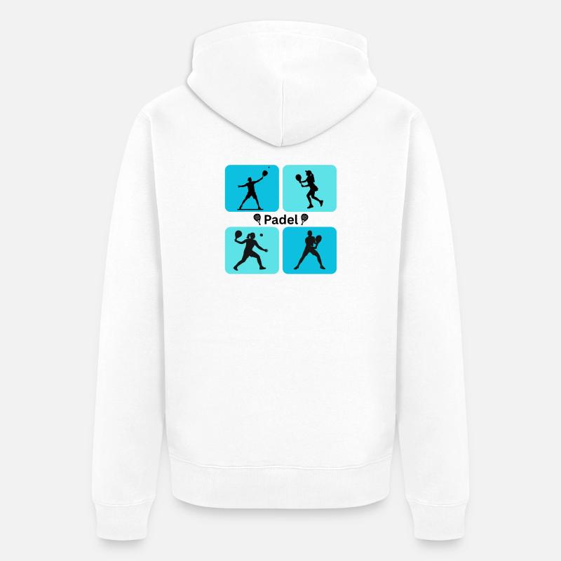 Quatre padel quadruples - Veste à capuche bio Premium Unisexe - blanc