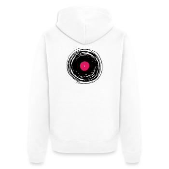 Scheibe - Unisex Premium Bio Zip Hoodie - Weiß - Hinten - Thijin (182cm)