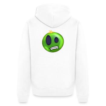 Boule de Noel  Vert Anxieux Lime - Veste à capuche bio Premium Unisexe - blanc - Dos - Thijin (182cm)