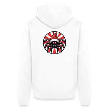 Araignée de Noël avec un chapeau de Père Noël - Veste à capuche bio Premium Unisexe - blanc - Dos - Thijin (182cm)