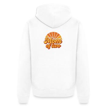 Mom of two! Retro Style Personalisierbar - Unisex Premium Bio Zip Hoodie - Weiß - Hinten - Thijin (182cm)