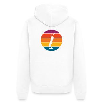 Tennis - Unisex Premium Bio Zip Hoodie - Weiß - Hinten - Thijin (182cm)