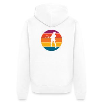 Tennis - Unisex Premium Bio Zip Hoodie - Weiß - Hinten - Thijin (182cm)