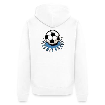 Éclaboussures de football - Veste à capuche bio Premium Unisexe - blanc - Dos - Thijin (182cm)