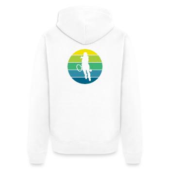 Tennis - Unisex Premium Bio Zip Hoodie - Weiß - Hinten - Thijin (182cm)