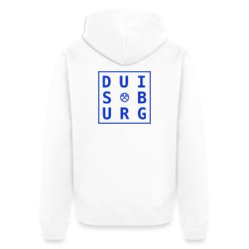 Duisburg Ruhrpott Design Cadeau & Souvenir Bleu - Veste à capuche bio Premium Unisexe - blanc - Dos - Thijin (182cm)